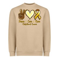 Mushroom Peace love cure Bone Cancer Heavyweight Sweatshirt - NancyCooperArtShop