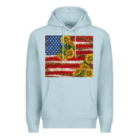 Blue Mist American flag sunflowers with leopard Premium Hoodie - TumblerDesignByShophia