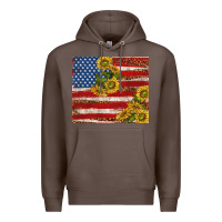 Coffee American flag sunflowers with leopard Premium Hoodie - TumblerDesignByShophia