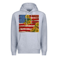 Heather Grey American flag sunflowers with leopard Premium Hoodie - TumblerDesignByShophia