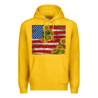 Lemon American flag sunflowers with leopard Premium Hoodie - TumblerDesignByShophia