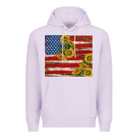 Lilac American flag sunflowers with leopard Premium Hoodie - TumblerDesignByShophia