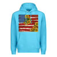 Ocean Blue American flag sunflowers with leopard Premium Hoodie - TumblerDesignByShophia