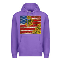 Purple American flag sunflowers with leopard Premium Hoodie - TumblerDesignByShophia