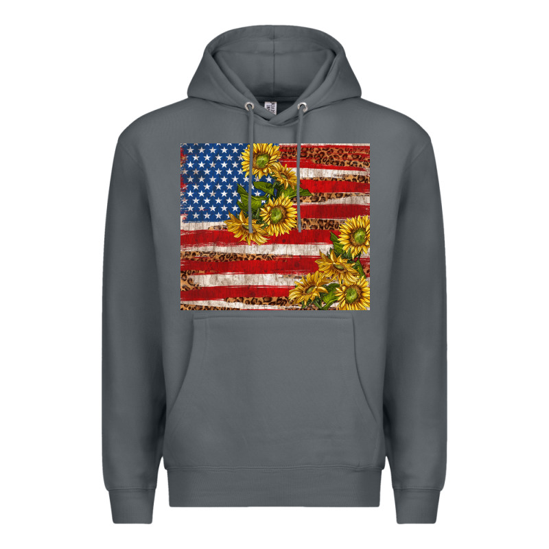 American Flag Sunflowers With Leopard Premium Hoodie by TumblerDesignByShophia | Teevron