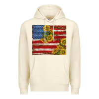 Sandshell American flag sunflowers with leopard Premium Hoodie - TumblerDesignByShophia