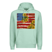 Seafoam American flag sunflowers with leopard Premium Hoodie - TumblerDesignByShophia
