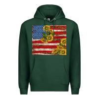 Sports Green American flag sunflowers with leopard Premium Hoodie - TumblerDesignByShophia