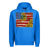 True Royal American flag sunflowers with leopard Premium Hoodie - TumblerDesignByShophia