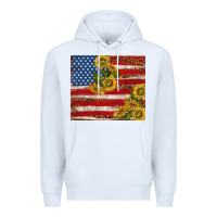 White American flag sunflowers with leopard Premium Hoodie - TumblerDesignByShophia
