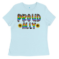Baby Blue proud ally Ladies Tee - CowhideDigitalArt