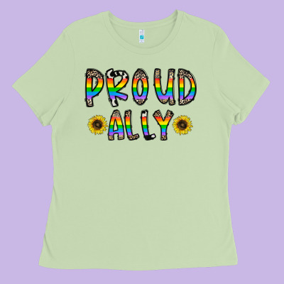 Proud Ally Ladies Tee Designed By Cowhidedigitalart