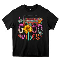 Black good vibes cassette boombox Heavy Core Tee - FaDigitalArtStudio