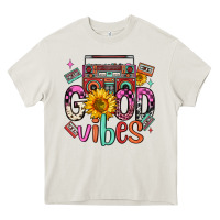 Cream good vibes cassette boombox Heavy Core Tee - FaDigitalArtStudio