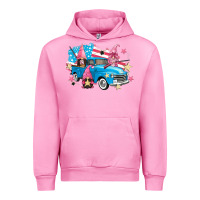 Fuchsia Pink American truck gnomes Urban Hoodie - FaDigitalArtStudio