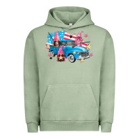 Pigment Oil Green American truck gnomes Urban Hoodie - FaDigitalArtStudio