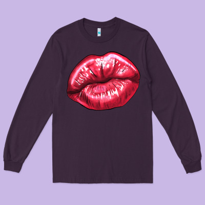 Lips Mark Long Sleeve Tee Designed By Nancycooperartshop