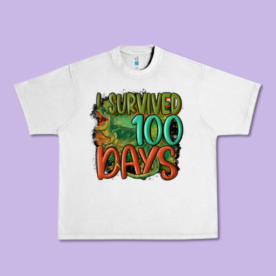 I Survived 100 Days Urban Heavy Tee Designed By Maliassmallbusiness