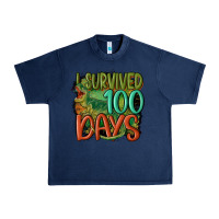 Navy i survived 100 days Urban Heavy Tee - MaliasSmallBusiness