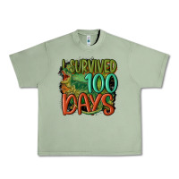 Oil Green i survived 100 days Urban Heavy Tee - MaliasSmallBusiness