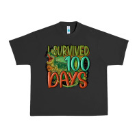 Pigment Black i survived 100 days Urban Heavy Tee - MaliasSmallBusiness