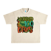 Sandshell i survived 100 days Urban Heavy Tee - MaliasSmallBusiness