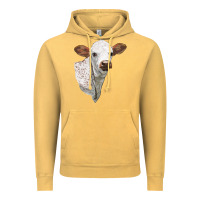 Vintage Mustard Texas Longhorn Calf Face Vintage Hoodie - LillyAllenDesigns
