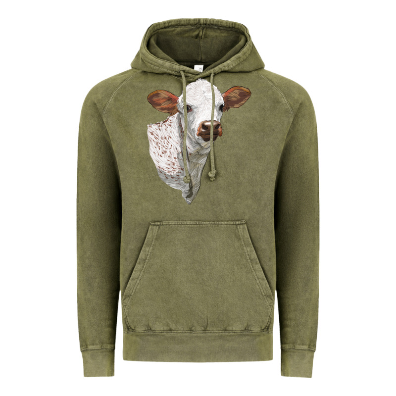 Texas Longhorn Calf Face Vintage Hoodie by LillyAllenDesigns | Teevron