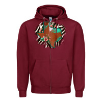 Burgundy Western Horsehide Texas Flag Zipper Hoodie - Bettercallsaul