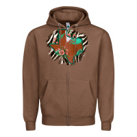 Chestnut Western Horsehide Texas Flag Zipper Hoodie - Bettercallsaul