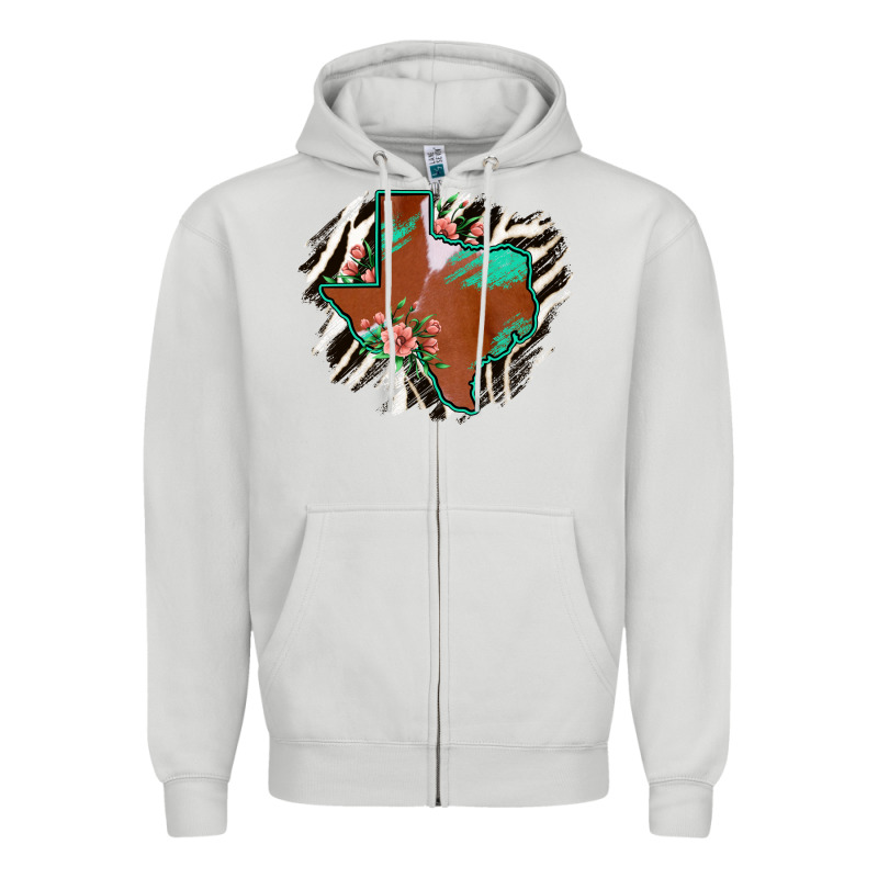 Western Horsehide Texas Flag Zipper Hoodie by Bettercallsaul | Teevron