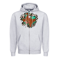 Heather Grey Western Horsehide Texas Flag Zipper Hoodie - Bettercallsaul