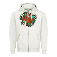 Oatmeal Heather Western Horsehide Texas Flag Zipper Hoodie - Bettercallsaul