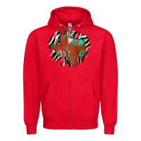 Red Western Horsehide Texas Flag Zipper Hoodie - Bettercallsaul