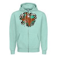 Seafoam Western Horsehide Texas Flag Zipper Hoodie - Bettercallsaul