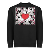 Black valentine's day hearts Heavyweight Sweatshirt - MaliasSmallBusiness