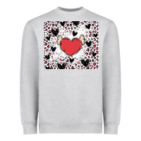 Heather Grey valentine's day hearts Heavyweight Sweatshirt - MaliasSmallBusiness