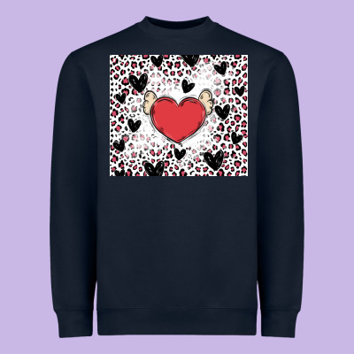 Valentine's Day Hearts Heavyweight Sweatshirt Designed By Maliassmallbusiness