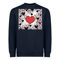 Navy valentine's day hearts Heavyweight Sweatshirt - MaliasSmallBusiness