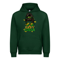 Forest Green lucky mama St. Patricks Day Urban Hoodie - FaDigitalArtStudio