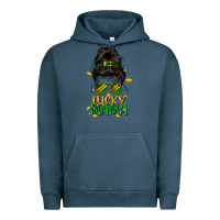 Pigment Midnight Navy lucky mama St. Patricks Day Urban Hoodie - FaDigitalArtStudio