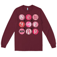 Burgundy new year 2024 Long Sleeve Tee - MaliasSmallBusiness