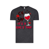 Vintage Black oh sip it's a girl's trip Vintage Tee - MaliasSmallBusiness