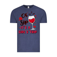 Vintage Denim oh sip it's a girl's trip Vintage Tee - MaliasSmallBusiness