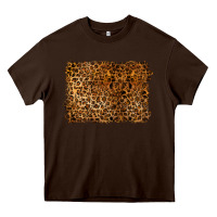 Chocolate Brown handdrawn leopard pattern Heavy Core Tee - BarkalooDesign
