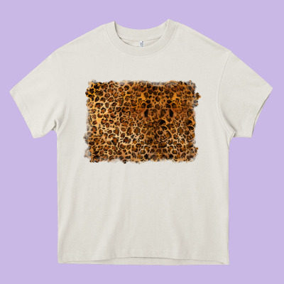 Handdrawn Leopard Pattern Heavy Core Tee Designed By Barkaloodesign