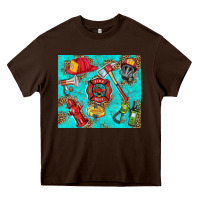 Chocolate Brown firefighter elementary Heavy Core Tee - HRA Design Shop