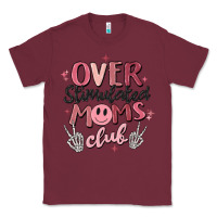 Burgundy over stimulated moms club Classic Tee - MaliasSmallBusiness