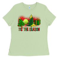 Matcha tis the season christmas with tennis ball and tree cookie Ladies Tee - FaDigitalArtStudio