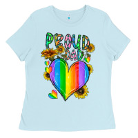 Baby Blue proud dad love Ladies Tee - CowhideDigitalArt